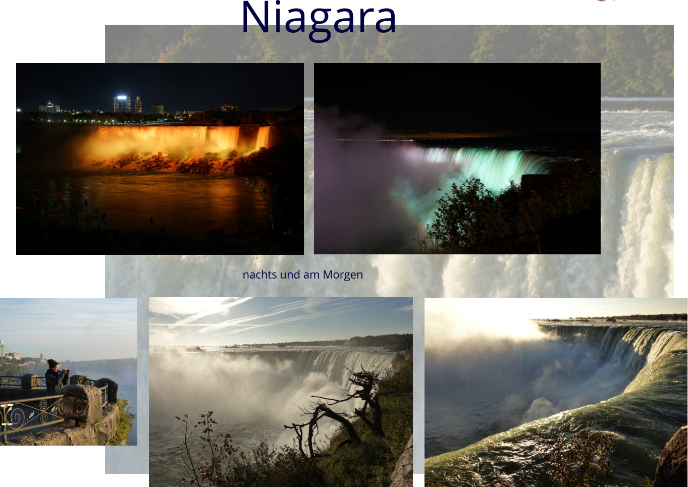Niagara nachts und am Morgen