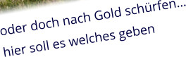 oder doch nach Gold schürfen… hier soll es welches geben